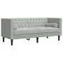 Set sofás Chesterfield con cojines 3 pzas terciopelo gris claro de , Sofás - Ref: Foro24-3209281, Precio: 699,72 €, Descuento: %
