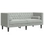 Set sofás Chesterfield con cojines 3 pzas terciopelo gris claro de , Sofás - Ref: Foro24-3209281, Precio: 636,63 €, Descuento: %