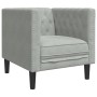 Set sofás Chesterfield con cojines 3 pzas terciopelo gris claro de , Sofás - Ref: Foro24-3209281, Precio: 636,63 €, Descuento: %