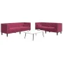 Chesterfield-Sofas mit 2-teiligen Kissen aus dunkelrotem Samt. von , Sofas - Ref: Foro24-3209295, Preis: 628,29 €, Rabatt: %