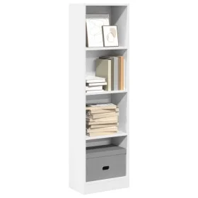 Estantería de madera de ingeniería blanca 40x24x143 cm de , Librerías y estanterías - Ref: Foro24-857783, Precio: 43,43 €, De...