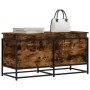 Caja de almacenaje con tapa madera roble ahumado 100x40x51,5 cm de , Cestas para almacenaje - Ref: Foro24-848806, Precio: 76,...