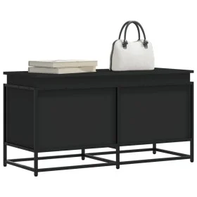 Caja almacenaje con tapa madera ingeniería negro 100x40x51,5 cm de , Cestas para almacenaje - Ref: Foro24-848804, Precio: 86,...