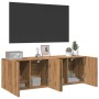 Muebles para TV de pared 2 unidades roble artesanal 60x30x41 cm de , Muebles TV - Ref: Foro24-857665, Precio: 73,04 €, Descue...