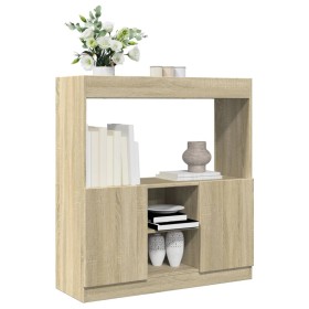 Aparador de madera de ingeniería roble Sonoma 92x33x100 cm de , Librerías y estanterías - Ref: Foro24-855126, Precio: 71,98 €...
