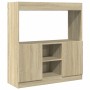 Aparador de madera de ingeniería roble Sonoma 92x33x100 cm de , Librerías y estanterías - Ref: Foro24-855126, Precio: 71,98 €...