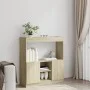 Aparador de madera de ingeniería roble Sonoma 92x33x100 cm de , Librerías y estanterías - Ref: Foro24-855126, Precio: 71,11 €...