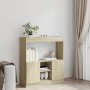 Aparador de madera de ingeniería roble Sonoma 92x33x100 cm de , Librerías y estanterías - Ref: Foro24-855126, Precio: 71,98 €...