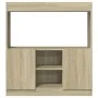Aparador de madera de ingeniería roble Sonoma 92x33x100 cm de , Librerías y estanterías - Ref: Foro24-855126, Precio: 71,11 €...