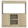 Aparador de madera de ingeniería roble Sonoma 92x33x100 cm de , Librerías y estanterías - Ref: Foro24-855126, Precio: 71,98 €...