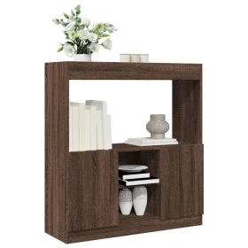 Aparador de madera de ingeniería marrón roble 92x33x100 cm de , Librerías y estanterías - Ref: Foro24-855130, Precio: 73,59 €...