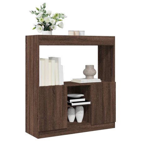 Aparador de madera de ingeniería marrón roble 92x33x100 cm de , Librerías y estanterías - Ref: Foro24-855130, Precio: 75,10 €...
