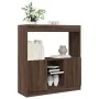 Aparador de madera de ingeniería marrón roble 92x33x100 cm de , Librerías y estanterías - Ref: Foro24-855130, Precio: 73,59 €...