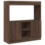 Aparador de madera de ingeniería marrón roble 92x33x100 cm de , Librerías y estanterías - Ref: Foro24-855130, Precio: 73,59 €...