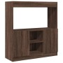 Aparador de madera de ingeniería marrón roble 92x33x100 cm de , Librerías y estanterías - Ref: Foro24-855130, Precio: 75,10 €...