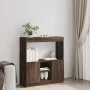 Aparador de madera de ingeniería marrón roble 92x33x100 cm de , Librerías y estanterías - Ref: Foro24-855130, Precio: 73,59 €...