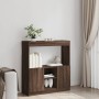 Aparador de madera de ingeniería marrón roble 92x33x100 cm de , Librerías y estanterías - Ref: Foro24-855130, Precio: 75,10 €...