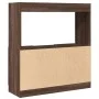 Aparador de madera de ingeniería marrón roble 92x33x100 cm de , Librerías y estanterías - Ref: Foro24-855130, Precio: 73,59 €...