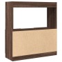 Aparador de madera de ingeniería marrón roble 92x33x100 cm de , Librerías y estanterías - Ref: Foro24-855130, Precio: 75,10 €...