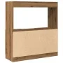 Aparador de madera de ingeniería roble artisian 92x33x100 cm de , Librerías y estanterías - Ref: Foro24-855132, Precio: 72,30...