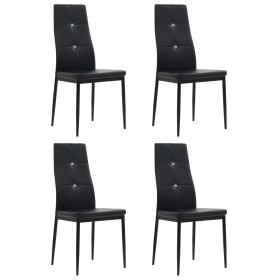 Sillas de comedor 4 unidades cuero sintético negro en Sillas de comedor | Comprar online en Foru.es
