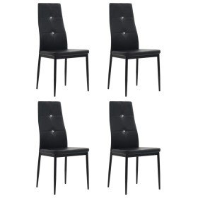 Sillas de comedor 4 unidades cuero sintético negro en Sillas de comedor | Comprar online en Foru.es