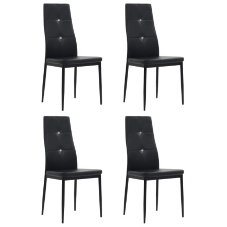 Sillas de comedor 4 unidades cuero sintético negro en Sillas de comedor | Comprar online en Foru.es
