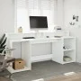 Escritorio con luz LED madera ingeniería blanco 200x55x91 cm de , Escritorios - Ref: Foro24-3309438, Precio: 186,95 €, Descue...