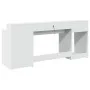 Escritorio con luz LED madera ingeniería blanco 200x55x91 cm de , Escritorios - Ref: Foro24-3309438, Precio: 186,95 €, Descue...