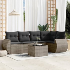 Set de muebles de jardín 6 pzas y cojines ratán sintético gris en Conjuntos de jardín | Comprar online en Foru.es