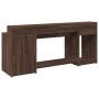 Escritorio con LED madera ingeniería marrón roble 200x55x91 cm de , Escritorios - Ref: Foro24-3309444, Precio: 192,16 €, Desc...