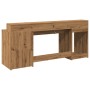 Escritorio con LED madera ingeniería roble artisian 200x55x91cm de , Escritorios - Ref: Foro24-3309446, Precio: 190,66 €, Des...