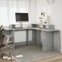 Escritorio con LED madera ingeniería gris hormigón 152x152x91cm de , Escritorios - Ref: Foro24-3309459, Precio: 182,07 €, Des...
