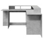 Escritorio con LED madera ingeniería gris hormigón 152x152x91cm de , Escritorios - Ref: Foro24-3309459, Precio: 182,07 €, Des...