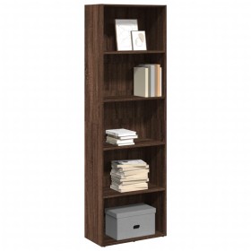 Estantería de madera de ingeniería marrón roble 60x30x189 cm de , Librerías y estanterías - Ref: Foro24-857923, Precio: 92,58...