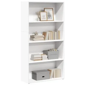 Estantería de madera de ingeniería blanca 80x30x152 cm de , Librerías y estanterías - Ref: Foro24-857940, Precio: 68,67 €, De...