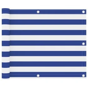 Toldo para balcón tela oxford blanco y azul 75x500 cm de vidaXL, Sombrillas - Ref: Foro24-134914, Precio: 19,48 €, Descuento: %