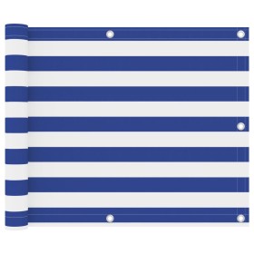 Toldo para balcón tela oxford blanco y azul 75x500 cm de vidaXL, Sombrillas - Ref: Foro24-134914, Precio: 19,77 €, Descuento: %