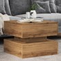 Mesa de centro con luces LED roble artisian 50x50x40 cm de , Mesas de centro - Ref: Foro24-857717, Precio: 71,62 €, Descuento: %