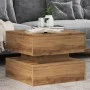 Mesa de centro con luces LED roble artisian 50x50x40 cm de , Mesas de centro - Ref: Foro24-857717, Precio: 70,34 €, Descuento: %