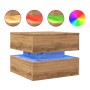 Mesa de centro con luces LED roble artisian 50x50x40 cm de , Mesas de centro - Ref: Foro24-857717, Precio: 71,62 €, Descuento: %