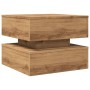 Mesa de centro con luces LED roble artisian 50x50x40 cm de , Mesas de centro - Ref: Foro24-857717, Precio: 71,62 €, Descuento: %