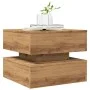 Mesa de centro con luces LED roble artisian 50x50x40 cm de , Mesas de centro - Ref: Foro24-857717, Precio: 70,34 €, Descuento: %