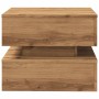 Mesa de centro con luces LED roble artisian 50x50x40 cm de , Mesas de centro - Ref: Foro24-857717, Precio: 71,62 €, Descuento: %
