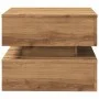 Mesa de centro con luces LED roble artisian 50x50x40 cm de , Mesas de centro - Ref: Foro24-857717, Precio: 70,34 €, Descuento: %