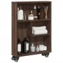Carrito de almacenaje estrecho madera marrón roble 48x13x68 cm de , Librerías y estanterías - Ref: Foro24-855229, Precio: 48,...