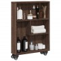 Carrito de almacenaje estrecho madera marrón roble 48x13x68 cm de , Librerías y estanterías - Ref: Foro24-855229, Precio: 48,...