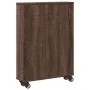 Carrito de almacenaje estrecho madera marrón roble 48x13x68 cm de , Librerías y estanterías - Ref: Foro24-855229, Precio: 48,...