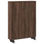 Carrito de almacenaje estrecho madera marrón roble 48x13x68 cm de , Librerías y estanterías - Ref: Foro24-855229, Precio: 48,...