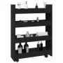 Carro de almacenaje estrecho 4 niveles madera ingeniería negro de , Carros de cocina y comedor - Ref: Foro24-855260, Precio: ...